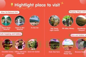 Bangkok: Tour particular em carro fretado pela natureza e vida selvagem de Khao Yai