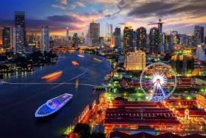 バンコク：ラグジュアリーホワイト サンセットまたはディナークルーズ（ビール付き）