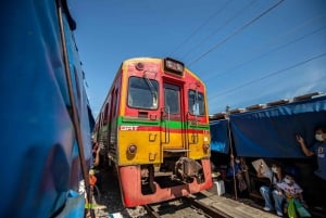 Bangkok: Maeklong jernbanemarked og Amphawa flytende marked