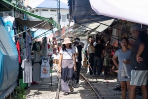 Bangkok: Maeklong jernbanemarked og Amphawa flytende marked