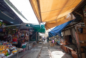 Bangkok: Mercado ferroviário de Maeklong e mercado flutuante de Amphawa