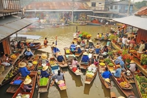 Bangkok: Maeklong togmarked og dagstur til det flytende markedet