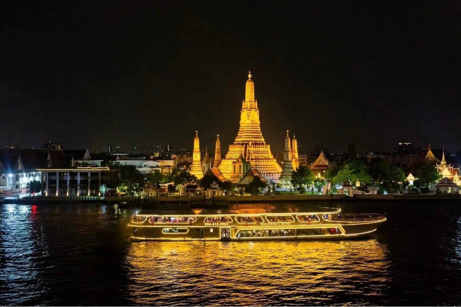 Bangkok Meridian Middagscruise, hotell og privat transport