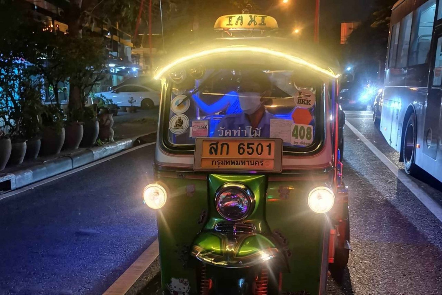 Bangkok: Eten proeven in de oude stad Tuk Tuk Tour bij nacht
