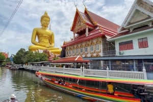 BANGKOK: Barco privado de cola larga y 2 templos con servicio de recogida del hotel