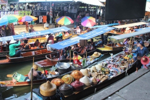 バンコク：鉄道、水上マーケット＆チャオプラヤ川クルーズツアー