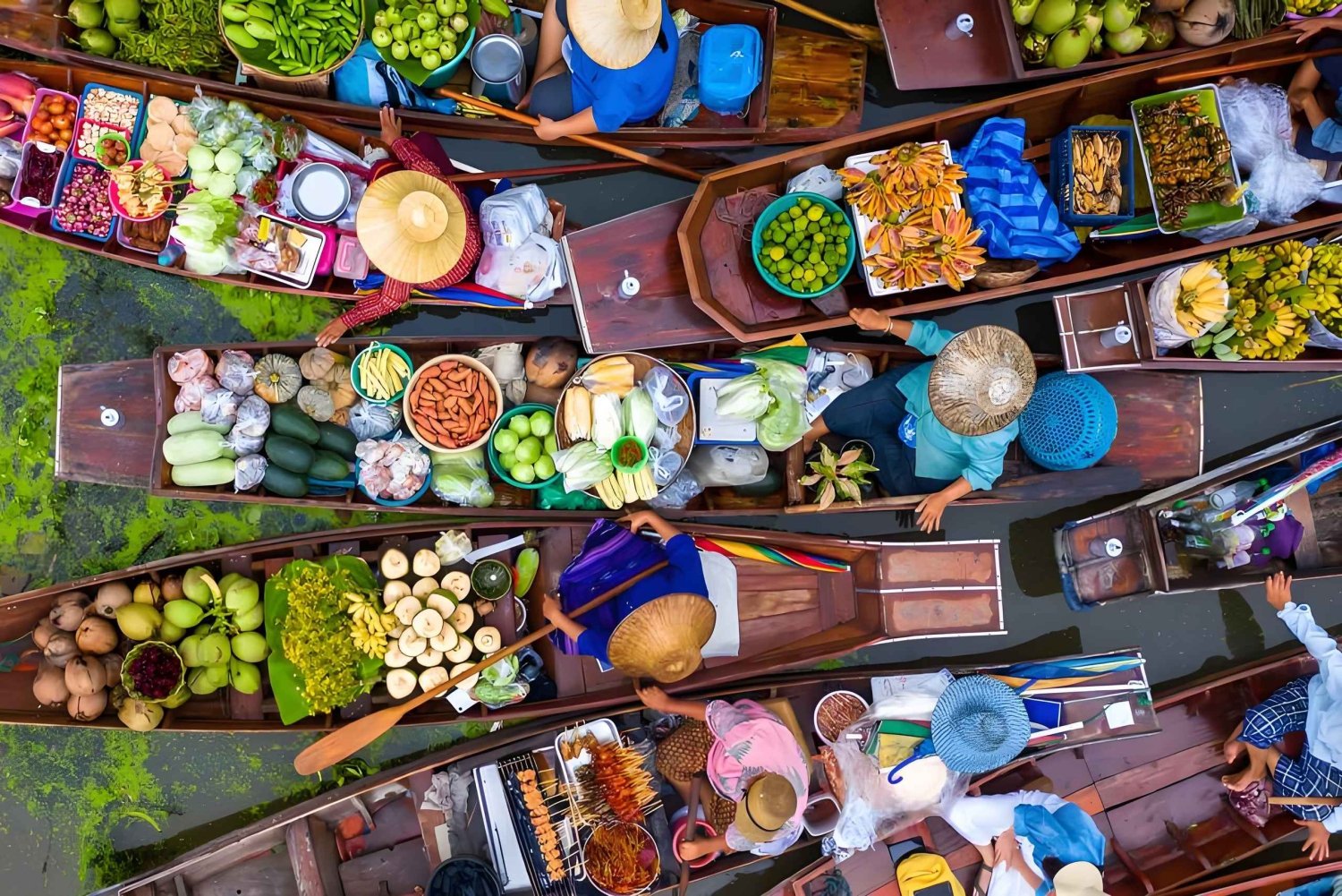 Bangkok: Jernbanemarked og flytende marked – tur for små grupper