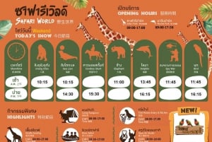 Bangkok: Safari World & Marine Park Ticket de entrada y traslado
