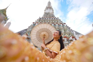 Bangkok: Tempel i solnedgången och middagskryssning på floden