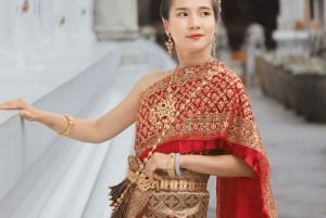 Bangkok: alquiler de trajes tailandeses + peinado, maquillaje y accesorios