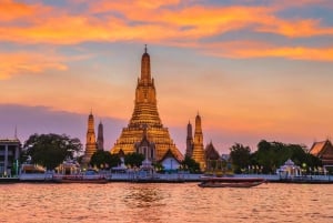 Bangkok: Wat Pho, Wat Arun ao entardecer e passeio pelo mercado de flores