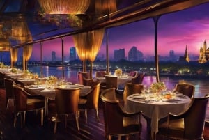 Bangkokissa: Orchid Chao Phraya Dinner Cruise ilmainen olut.