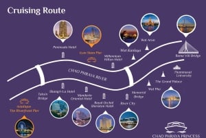 Bangkok: White Orchid Chao Phraya Cena en Crucero Cerveza gratis