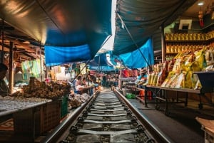 BKK : Privat Damnoen Saduak flytende marked og togmarked
