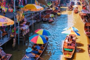 Bangkok: Damneon Saduak Floating & Train Markets guidet tur