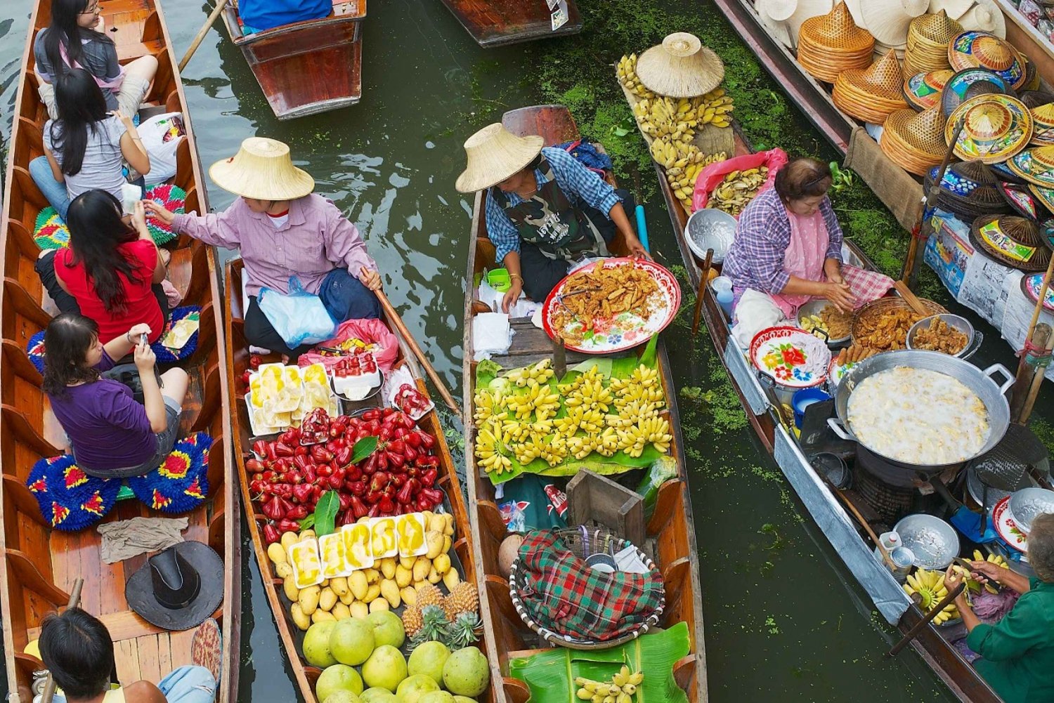 Bangkok: Togmarked og flydende marked med bådtur