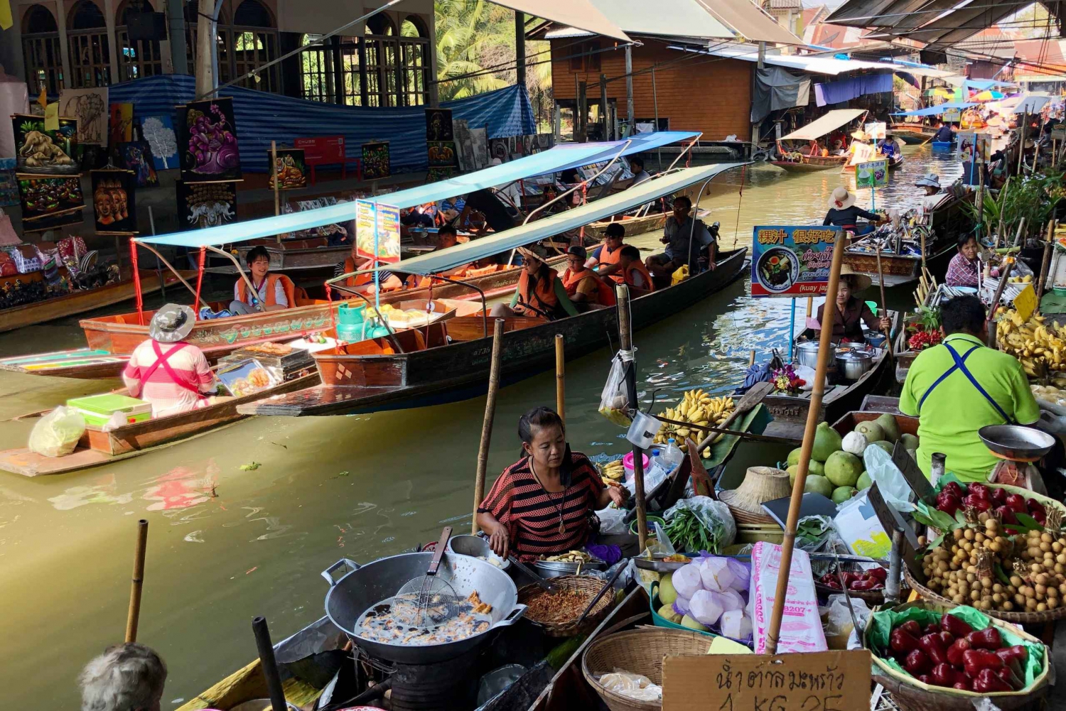 Damnoen Saduak flydende marked og River Kwai