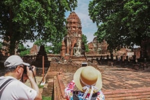 Fra Bangkok: Ayutthaya-dagstur med buss med elvecruise