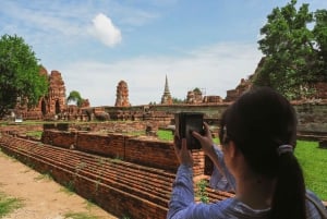 Fra Bangkok: Ayutthaya-dagstur med buss med elvecruise