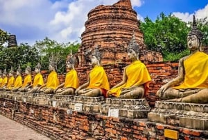 Bangkok: Excursão guiada de viagem de 1 dia aos templos de Ayutthaya, Património Mundial da UNESCO