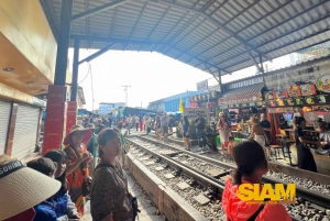 Из Бангкока: экскурсия на плавучий рынок Дамноен и железнодорожный рынок