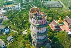 Från Bangkok: Don Wai-marknaden, Wat Samphran och Lotus Café-tur