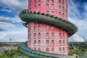 Från Bangkok: Don Wai-marknaden, Wat Samphran och Lotus Café-tur