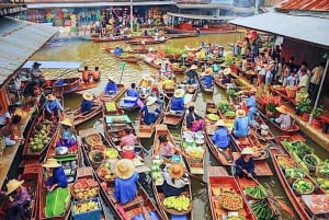 From Bangkok: Floating Market and Ayutthaya Tour in Spanish