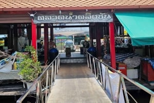 Depuis Bangkok : marché flottant de Taling Chan en bateau en teck