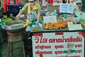 Från Bangkok : Taling Chan flytande marknad med teakbåt