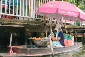 Dagvullende rondvaart met een longtailboot over de kanalen naar de drijvende markt van Bangkok