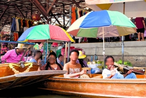 Maeklong jernbanemarked, flytende marked og tur til Saltsjøen