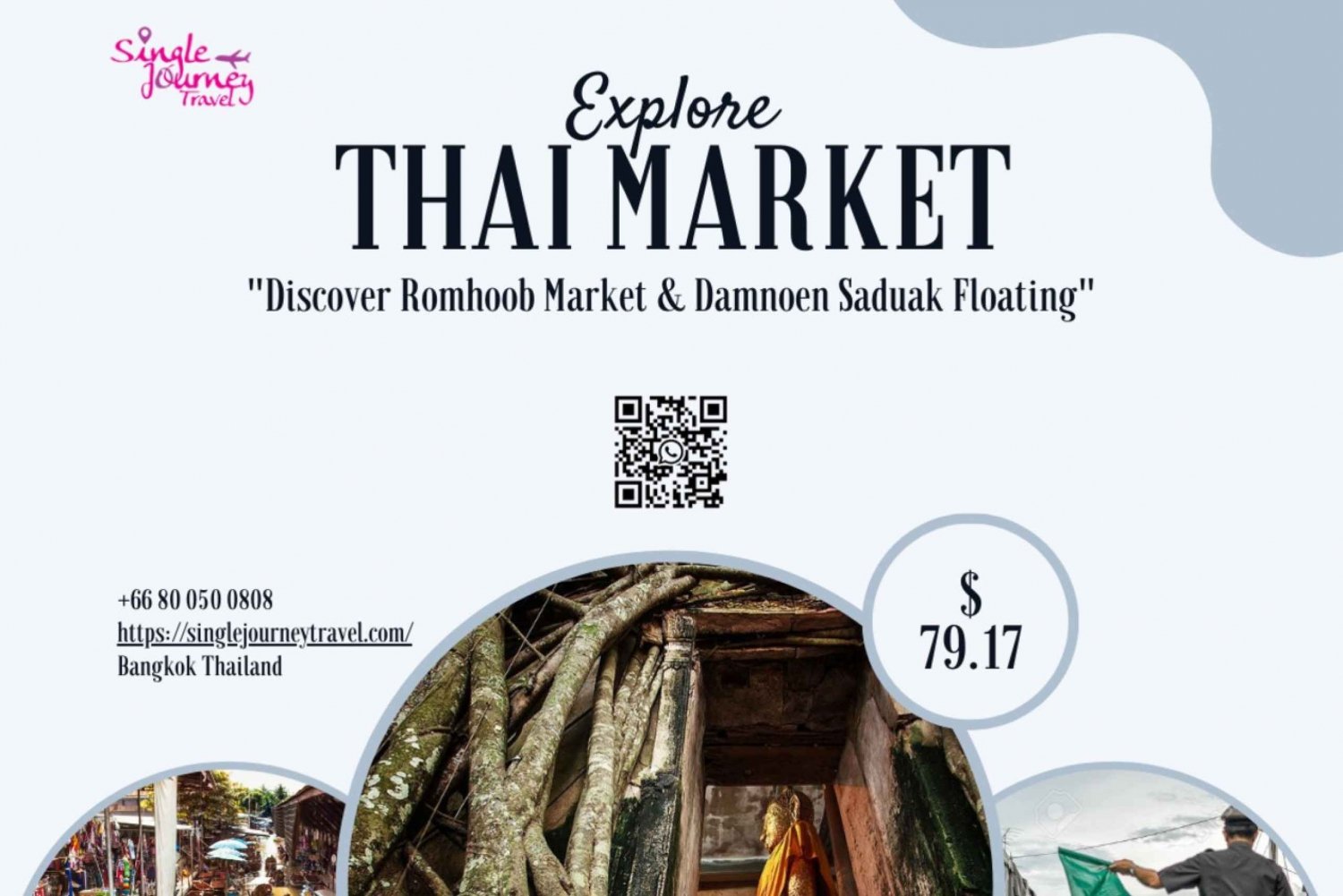 Maeklong Train Market & Damnoen Saduak flydende marked