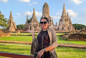 Pattaya: Viagem de 1 dia a Ayutthaya em carro particular com passeio de barco