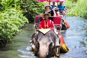 Privat: Damnoen Saduak flytande marknad, järnväg, Wat och mycket mer