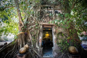 Privat: Damnoen Saduak flytande marknad, järnväg, Wat och mycket mer