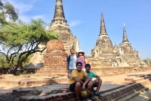 Depuis Bangkok : Site du patrimoine d'Ayutthaya et tour en bateau (privé)