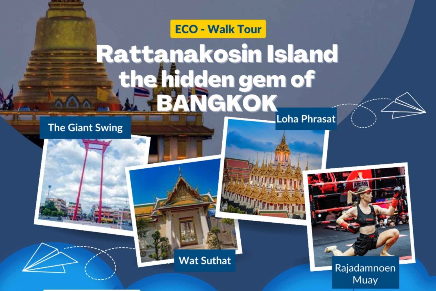 Rattanakosin promenadtur med lokalbefolkning, kultur och Muay Thai