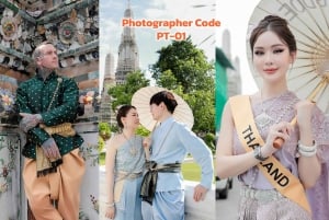 Thai Costume Photographer at Wat Arun in Bangkok, Thailand