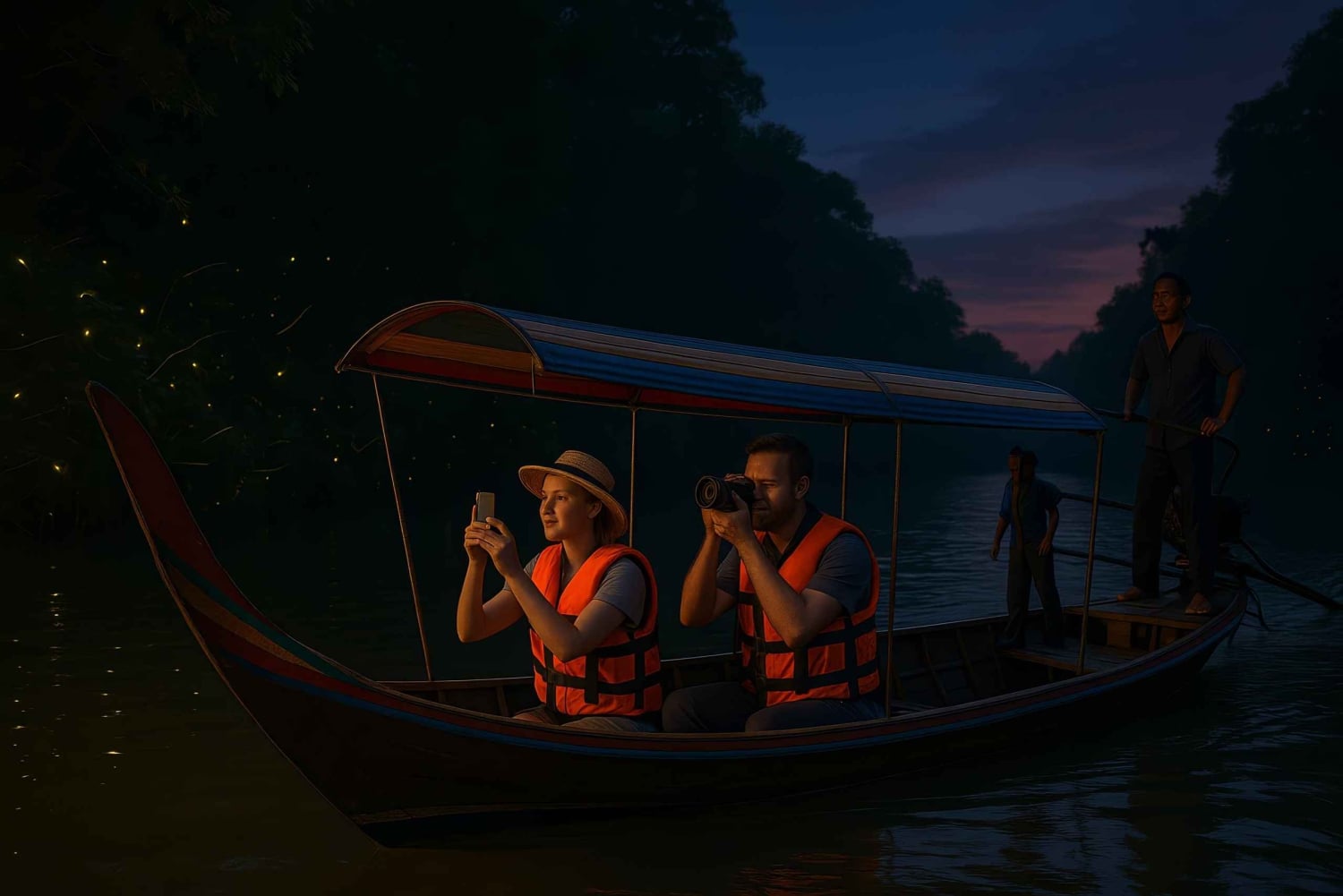 Crepúsculo Luciérnaga Excursión en Bicicleta por Bangkok