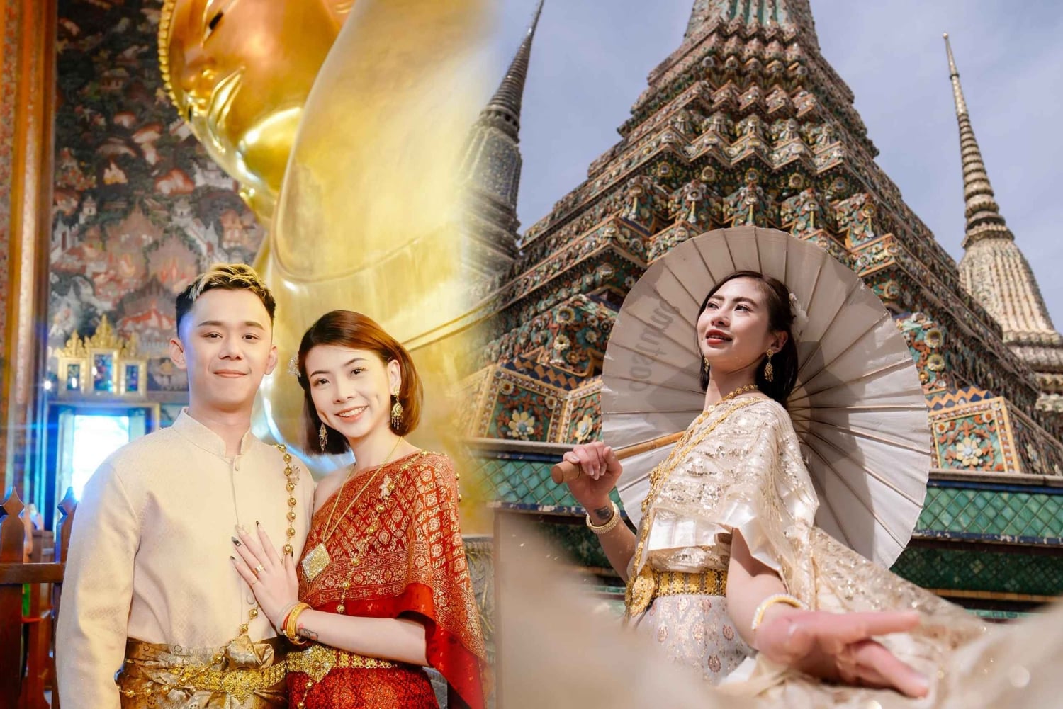 Wat Pho: Sessão fotográfica com trajes tradicionais tailandeses