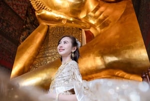 Wat Pho: Sessão fotográfica com trajes tradicionais tailandeses