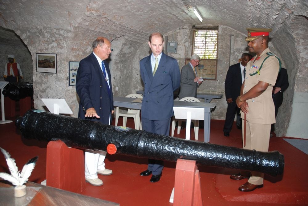 Major Michael Hartland showing HRH Prince Edward, Earl of Wessex, Cromwell