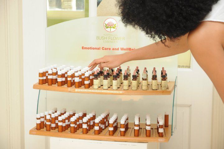 Homeopathic and flower remedies on display in our reception area are available for sale