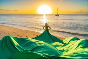 Experiência de sessão de fotos com o Flying Dress Barbados