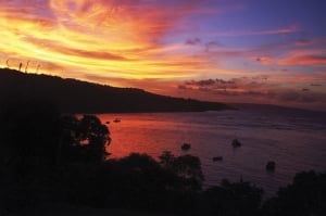 A firey sunset from Conset Bay