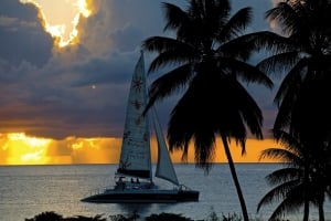 Enjoy a sunset cruise on a catamaran