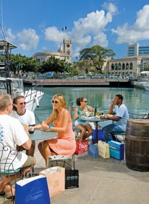 Shopping in Bridgetown, lunch at Waterfront Cafe