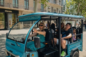 1,5-timmars privat Tuk-Tuk-tur i Barcelona och på stranden
