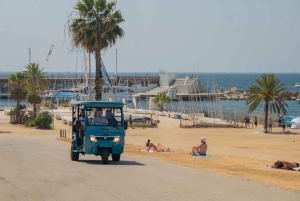 1,5-timmars privat Tuk-Tuk-tur i Barcelona och på stranden